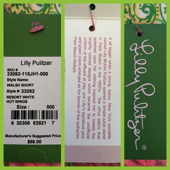 Lilly Pulitzer Walsh Shorts Hot Wings Flamingo - Picture 4 of 8